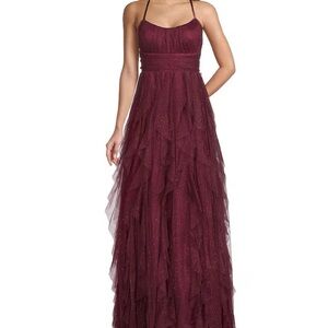 Elegant Burgundy Evening Gown